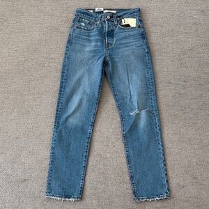 NWT Levi’s wedgie straight high rise Blue Denim Jeans size 24
